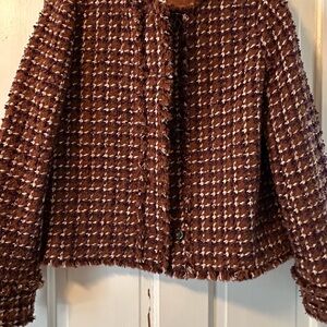 Ann Taylor Brown Tweed Blazer